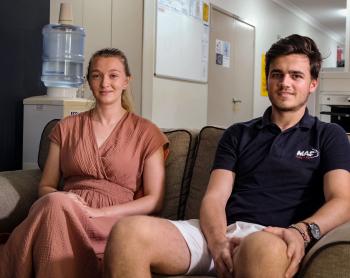 Young couple in interview