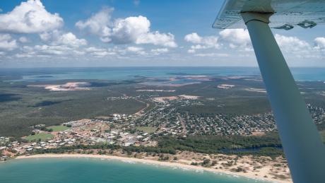 Aerial shot of Nhulunbuy township