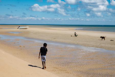 People on beacg at low tide