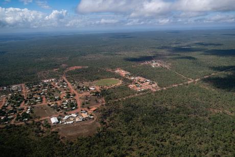 Aerial view of Ramingining community.