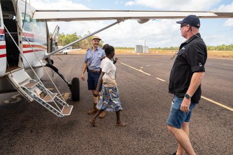 Passengers alighting from Cessna C208