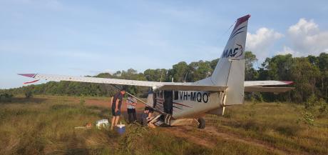 Aircraft on bush airstrip at Elcho Island