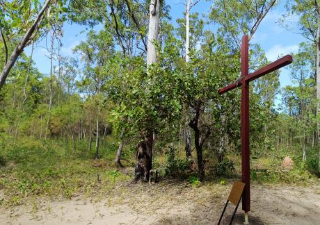 Bush chapel with large cross