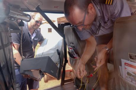 Pilots take seats out of aircraft