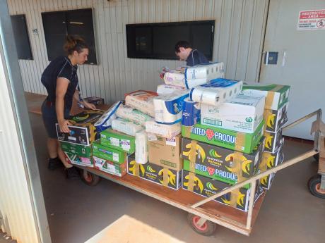 trolley filled with supplies at airport
