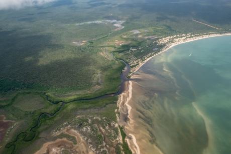 aerial view of Arnhem Land coastline