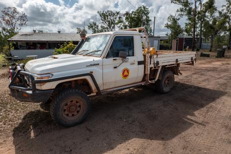 Toyota Landcruiser parked on red dirt